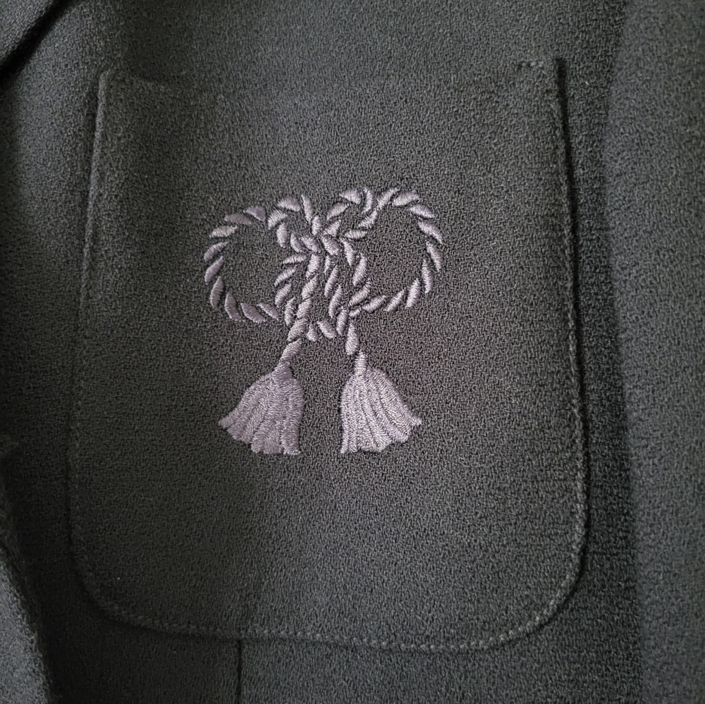 Vintage Christian Dior Double Breasted Rope Embroidered Detail Blazer Navy Sz 10 - Picture 10 of 16